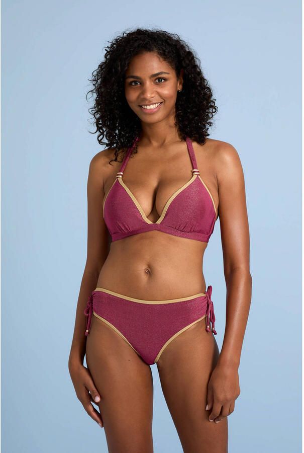 BEACHWAVE bikinibroekje met lurex donkerroze - Foto 4
