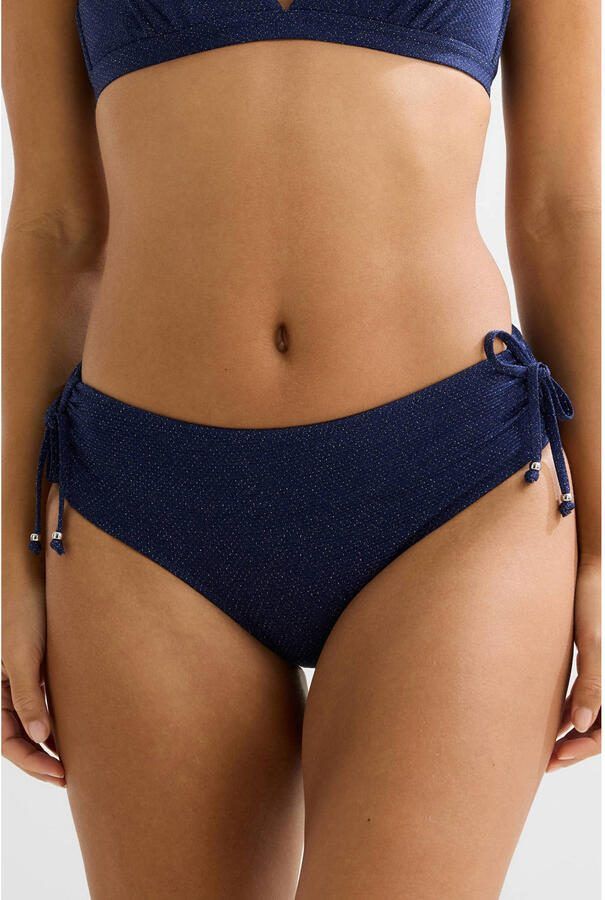 BEACHWAVE bikinibroekje met lurex en textuur donkerblauw - Foto 2