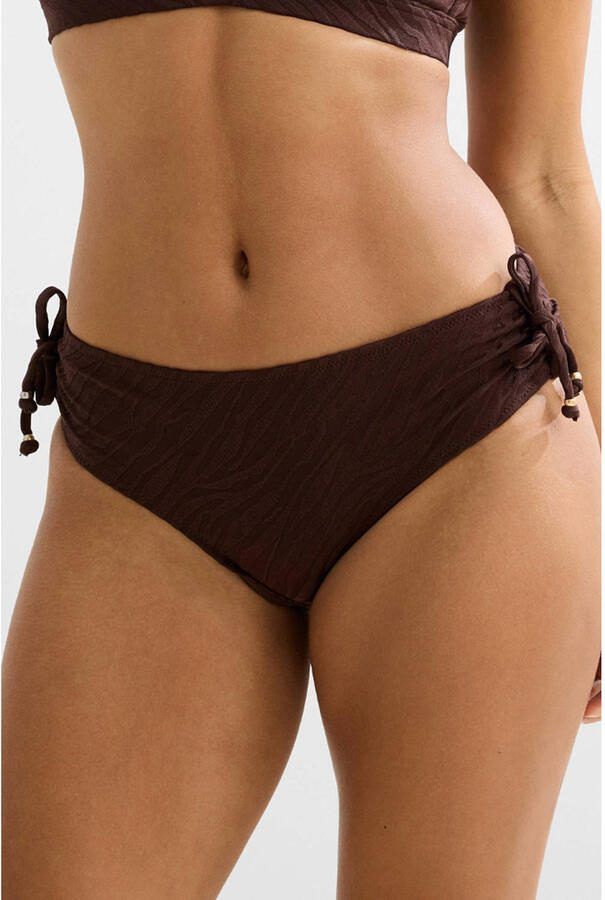 BEACHWAVE bikinibroekje met textuur donkerbruin