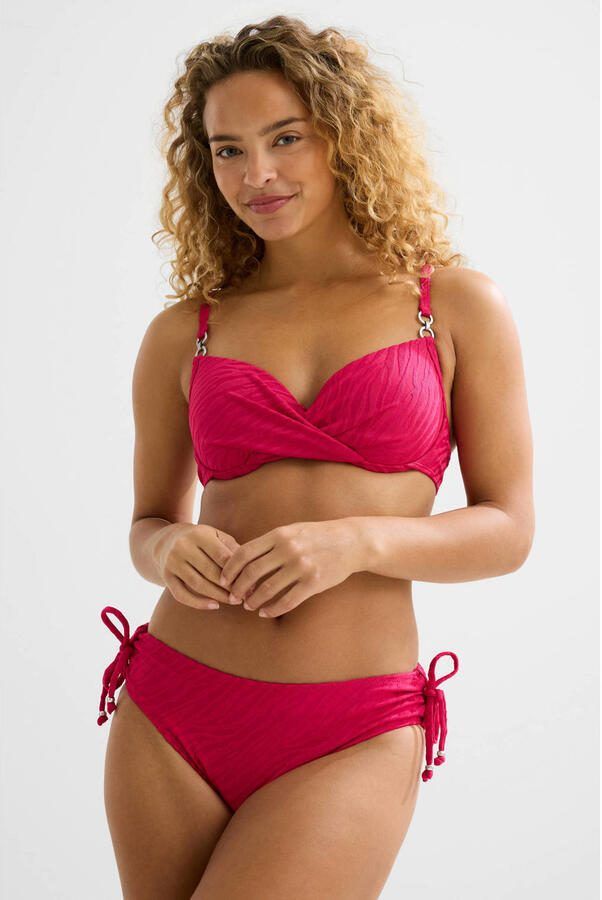 BEACHWAVE bikinibroekje met textuur fuchsia