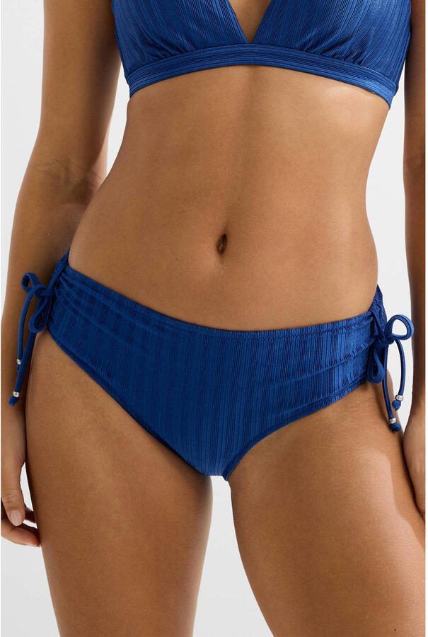 BEACHWAVE bikinibroekje met textuur kobaltblauw