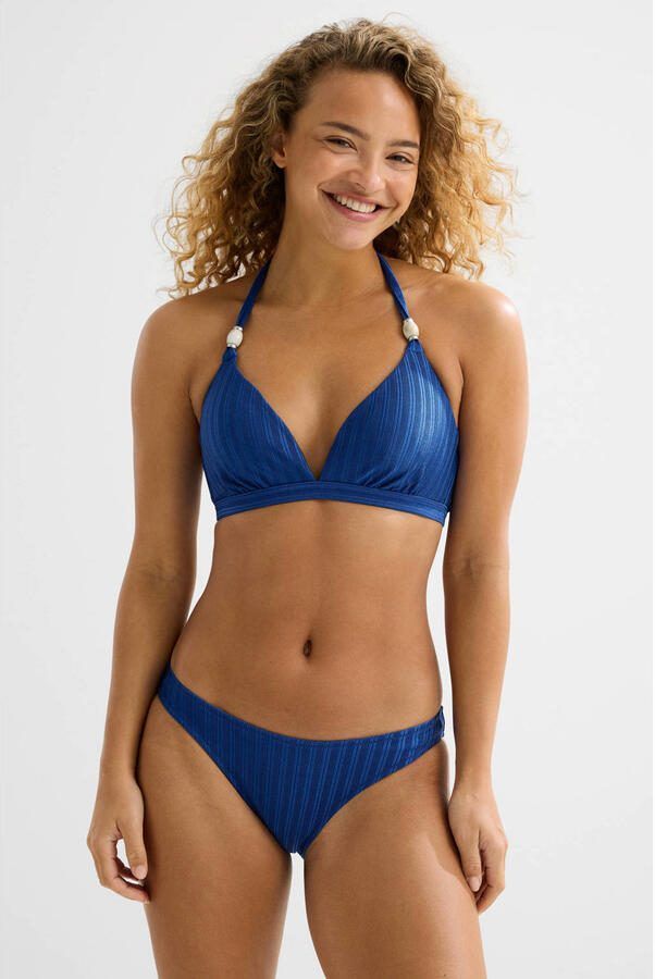 BEACHWAVE bikinibroekje met textuur kobaltblauw