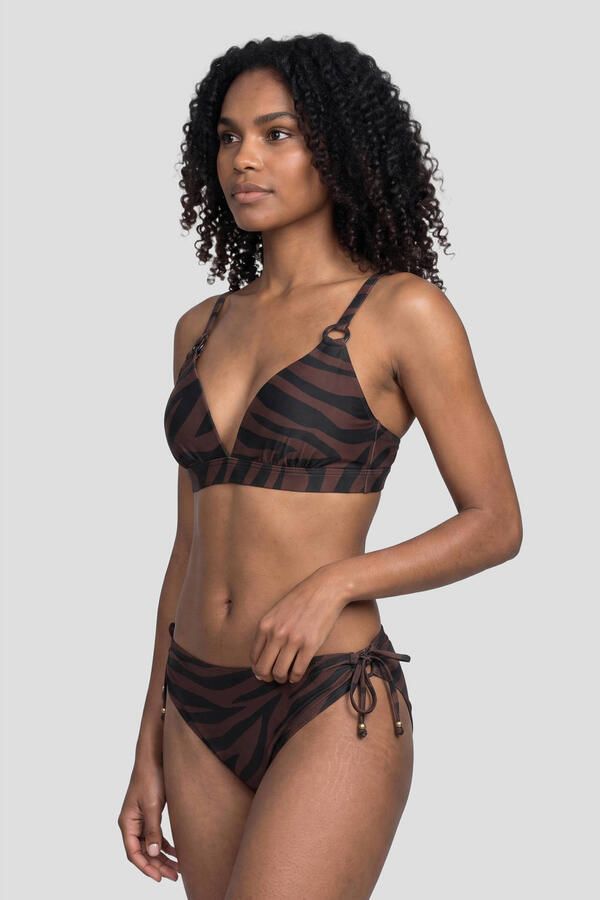 BEACHWAVE bikinibroekje met zebraprint donkerbruin zwart - Foto 2