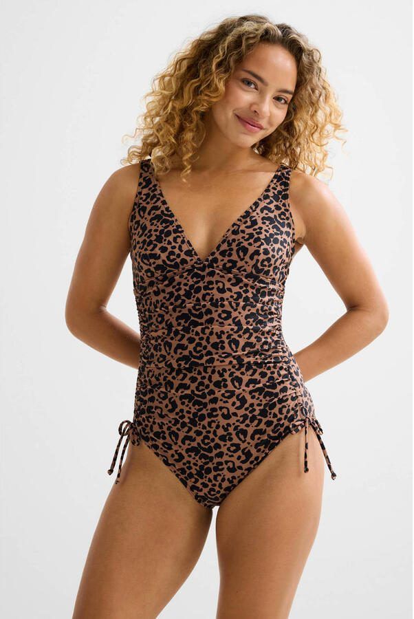 BEACHWAVE corrigerend badpak met beugel bruin zwart