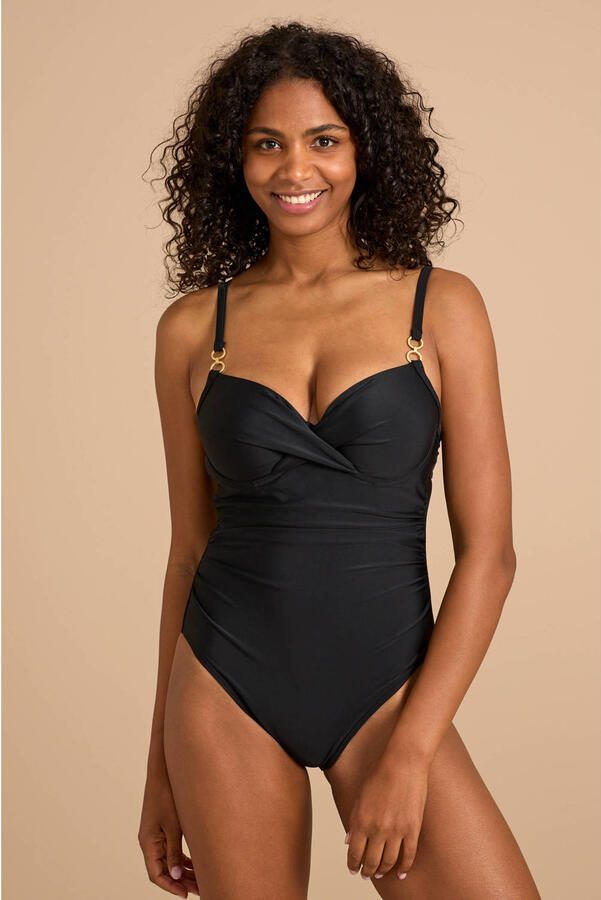 BEACHWAVE corrigerend badpak met beugel zwart