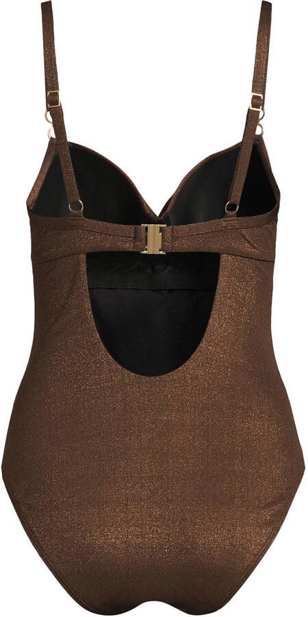 BEACHWAVE corrigerend badpak met lurex donkerbruin - Foto 3