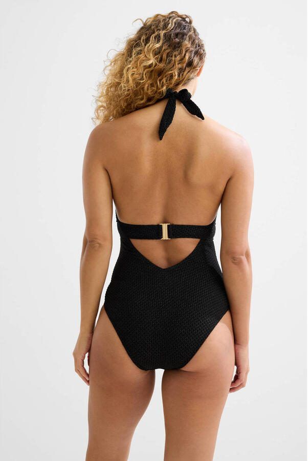 BEACHWAVE corrigerend badpak met lurex en textuur zwart - Foto 2