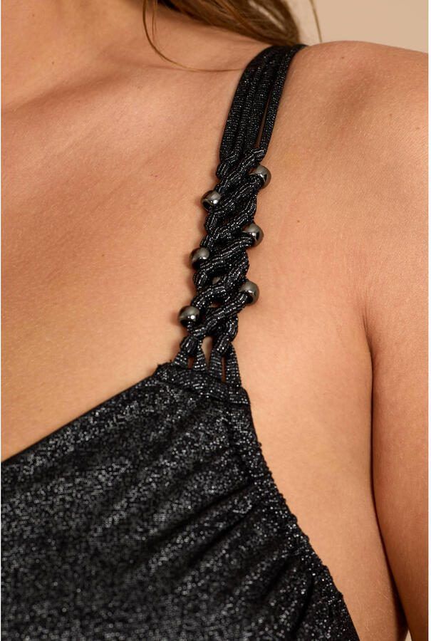 BEACHWAVE corrigerend badpak met overslag en lurex zwart - Foto 2