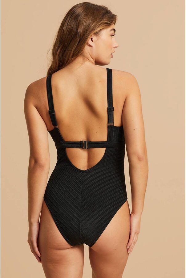 BEACHWAVE corrigerend badpak met textuur zwart - Foto 2