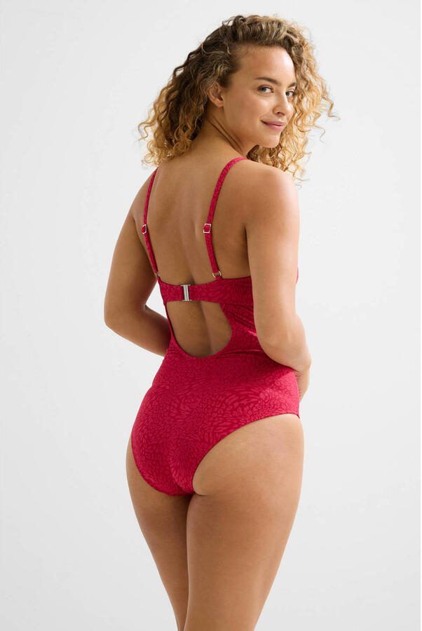 BEACHWAVE corrigerend badpak met textuur rood - Foto 2