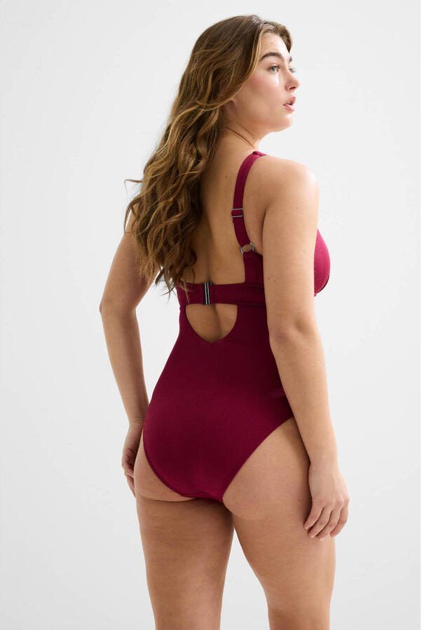 BEACHWAVE corrigerend badpak met textuur rood - Foto 2
