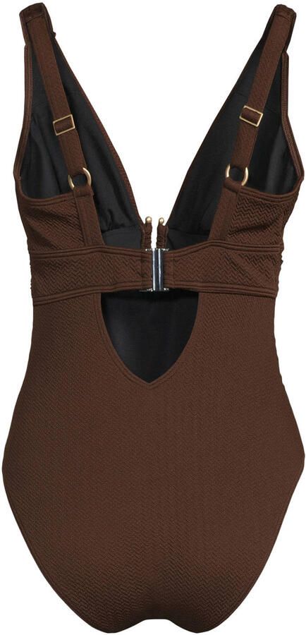 BEACHWAVE corrigerend badpak met voorgevormde cups en textuur donkerbruin - Foto 2