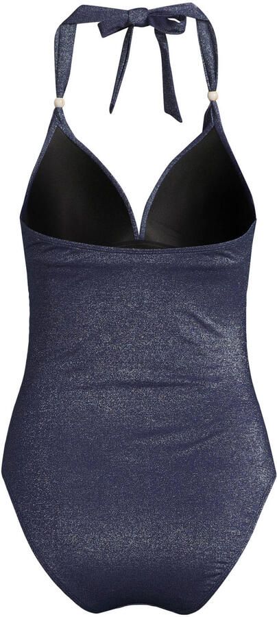 BEACHWAVE corrigerend halter badpak met lurex donkerblauw - Foto 3