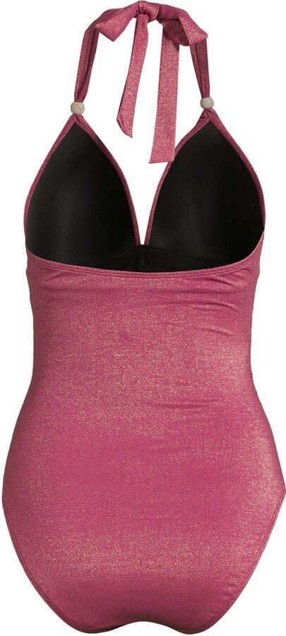 BEACHWAVE corrigerend halter badpak met lurex roze - Foto 3