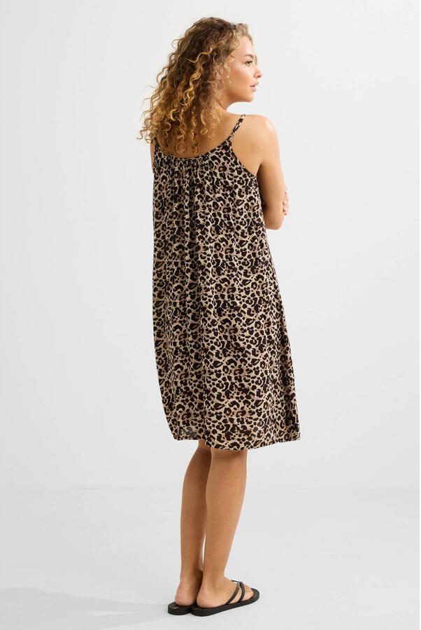 BEACHWAVE crinkle strandjurk beige zwart - Foto 3