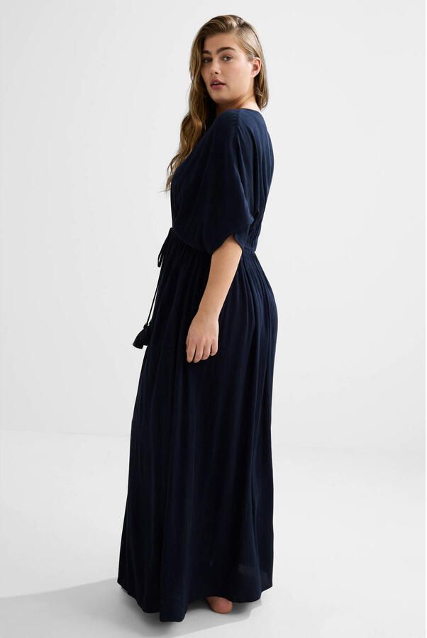BEACHWAVE crinkle strandjurk donkerblauw - Foto 2