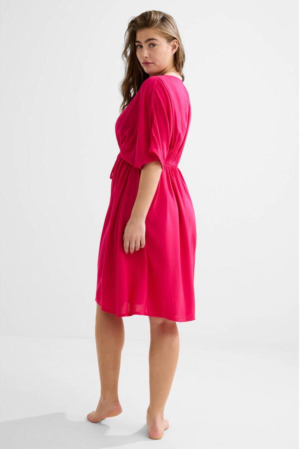 BEACHWAVE crinkle strandjurk fuchsia - Foto 2