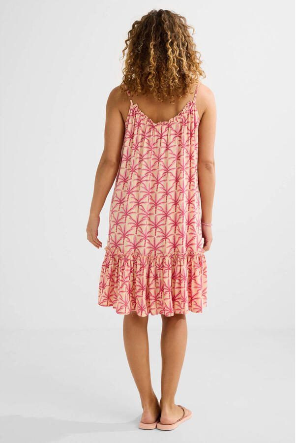 BEACHWAVE crinkle strandjurk geel roze - Foto 2