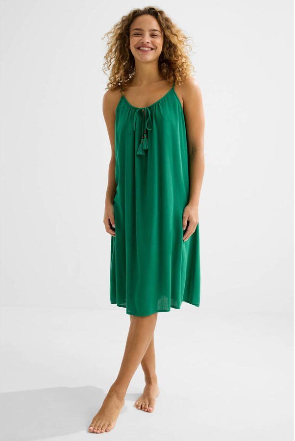 BEACHWAVE crinkle strandjurk groen