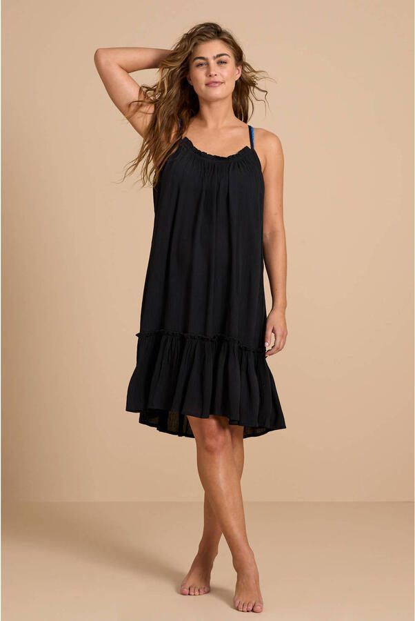 BEACHWAVE crinkle strandjurk zwart