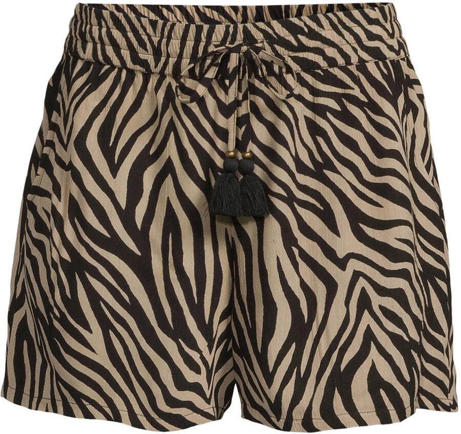 BEACHWAVE crinkle strandshort beige zwart - Foto 2