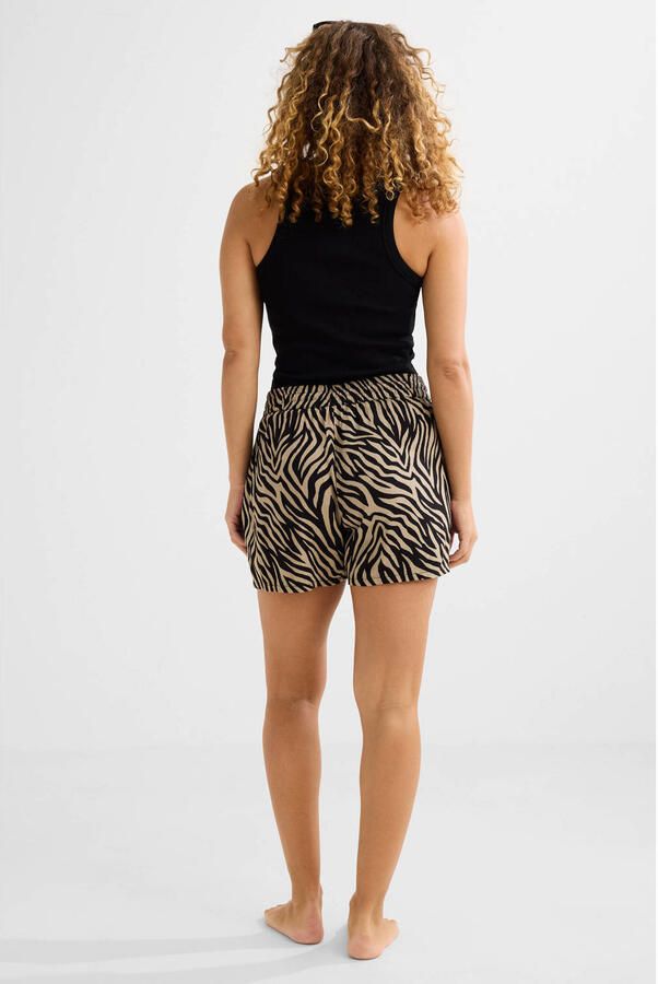 BEACHWAVE crinkle strandshort beige zwart - Foto 3