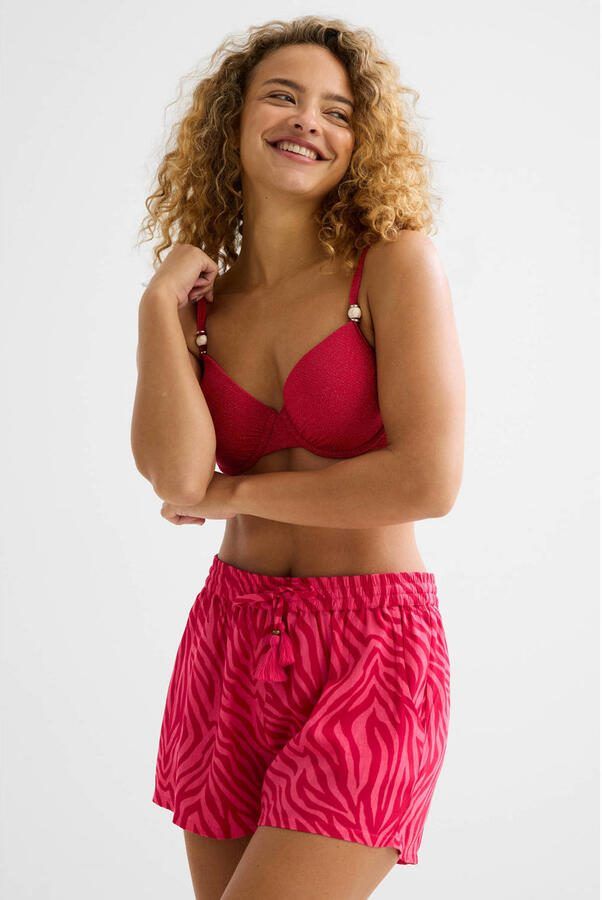 BEACHWAVE crinkle strandshort roze