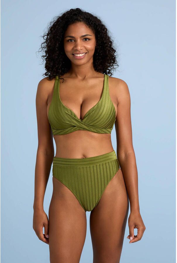 BEACHWAVE high waist bikinibroekje groen - Foto 2