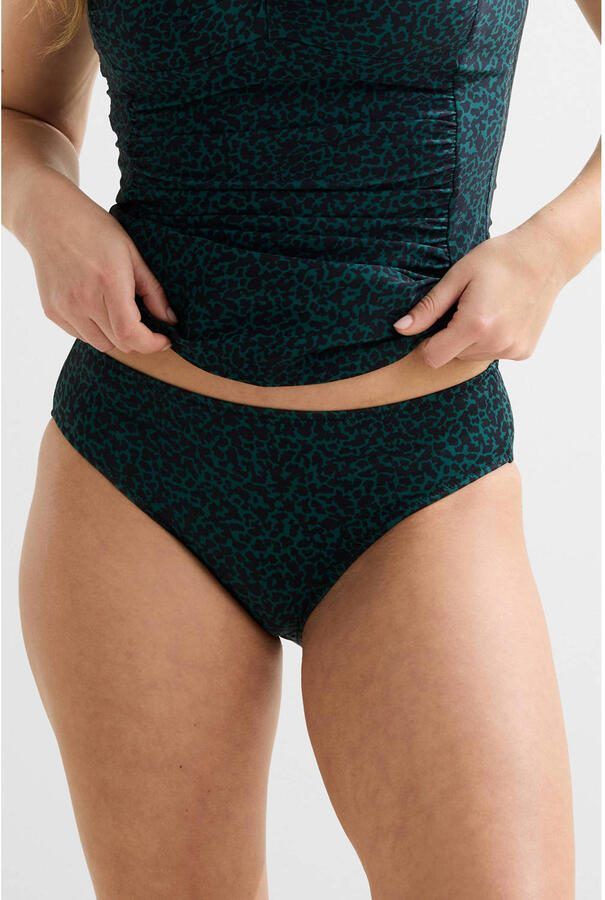BEACHWAVE hipster bikinibroekje donkergroen zwart