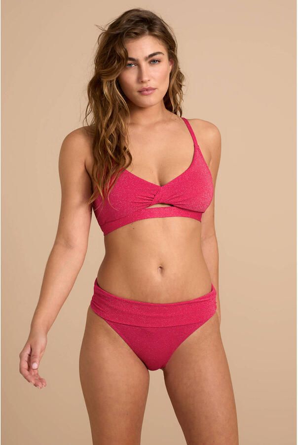 BEACHWAVE omslag bikinibroekje met lurex rood - Foto 3