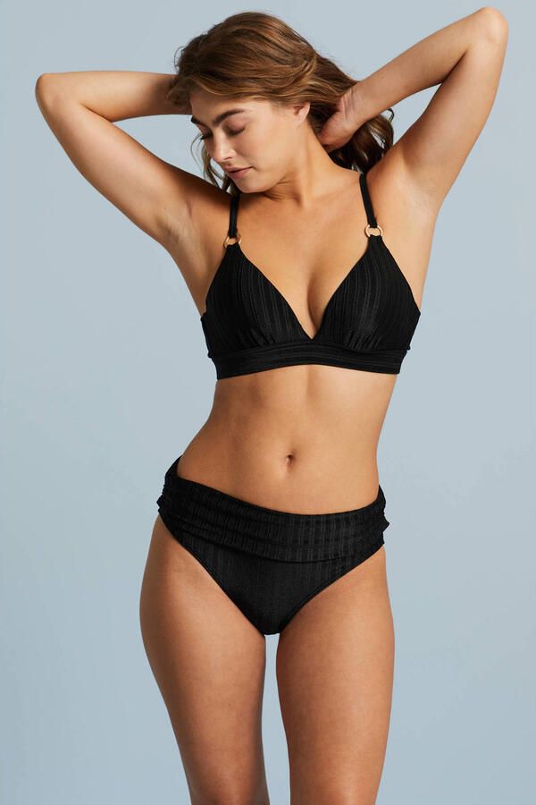 BEACHWAVE omslag bikinibroekje met ribstructuur zwart - Foto 3