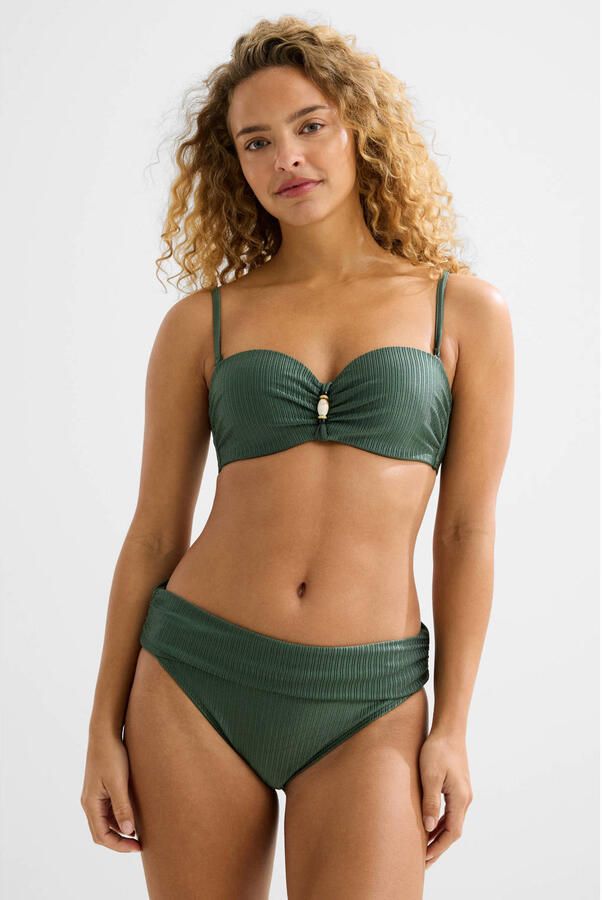 BEACHWAVE omslag bikinibroekje met textuur groen