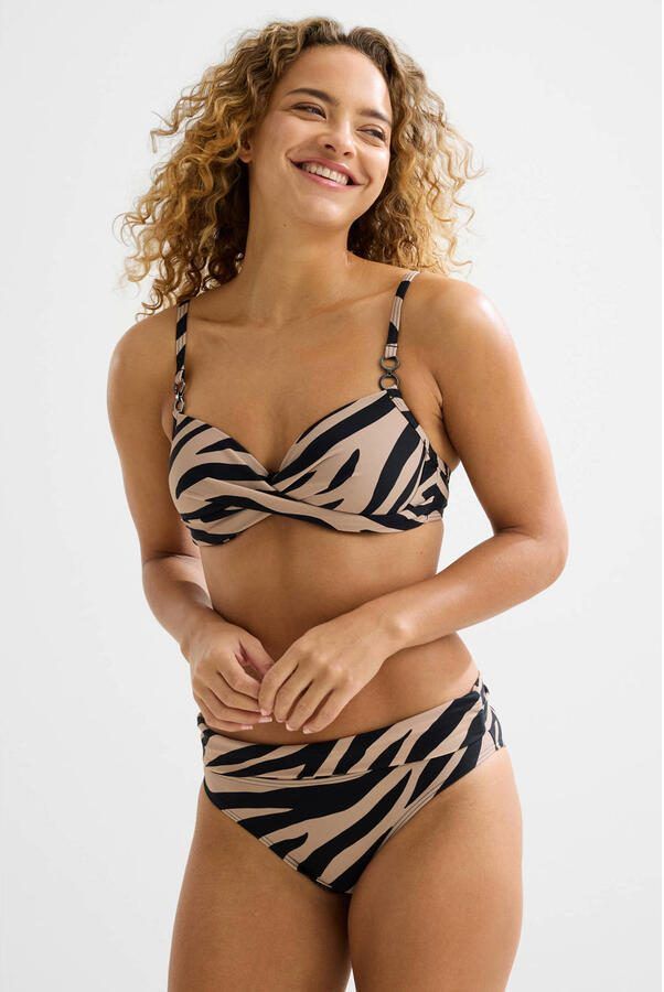 BEACHWAVE voorgevormde beugel bikinitop zwart taupe - Foto 3