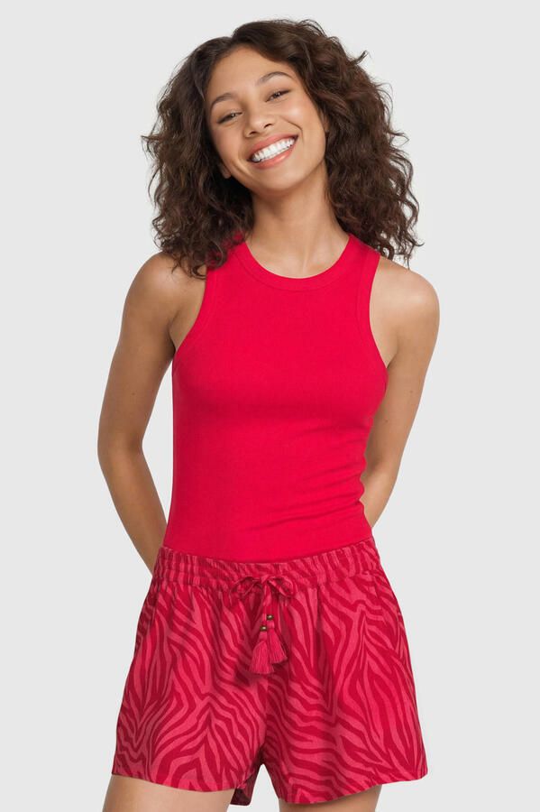 BEACHWAVE singlet koraalrood