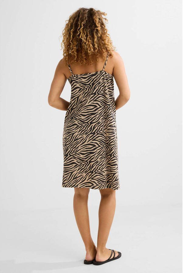 BEACHWAVE strandjurk beige zwart - Foto 2