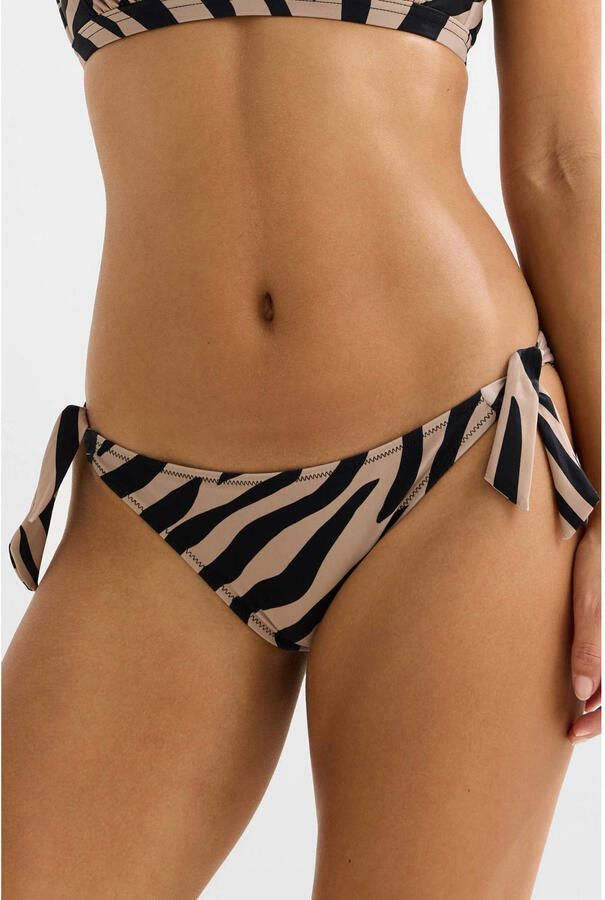 BEACHWAVE strik bikinibroekje zwart taupe - Foto 2