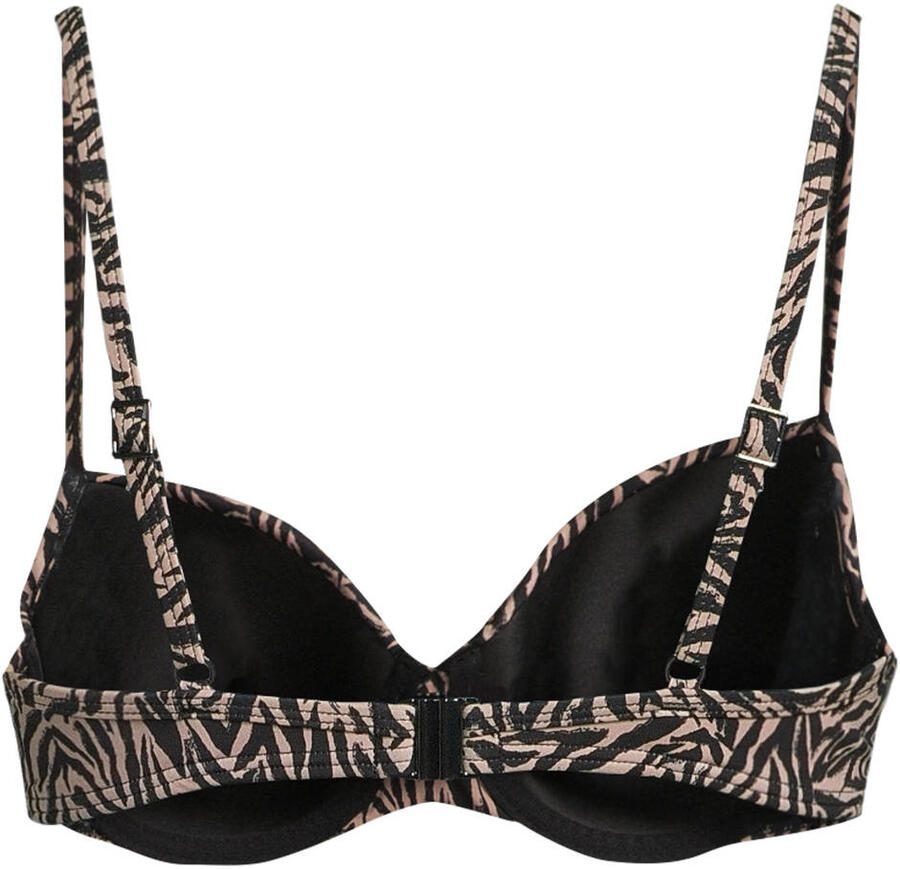 BEACHWAVE voorgevormde beugel bikinitop beige zwart - Foto 2