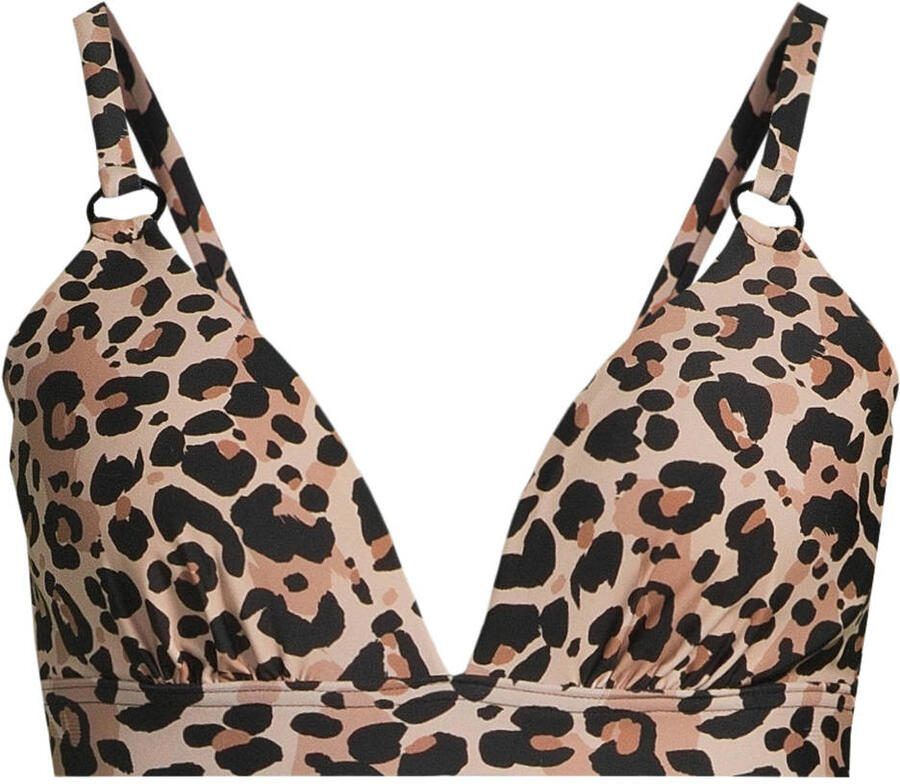 BEACHWAVE voorgevormde beugel bikinitop beige zwart