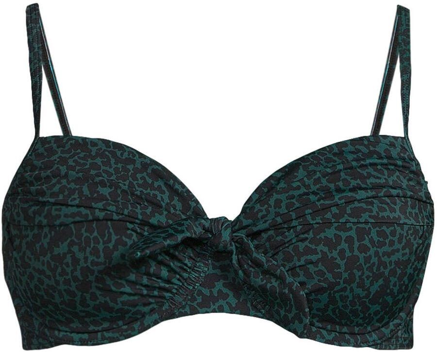 BEACHWAVE voorgevormde beugel bikinitop donkergroen zwart