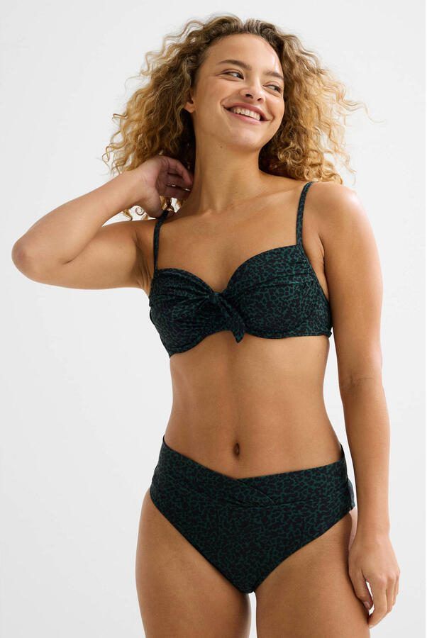 BEACHWAVE voorgevormde beugel bikinitop donkergroen zwart - Foto 4