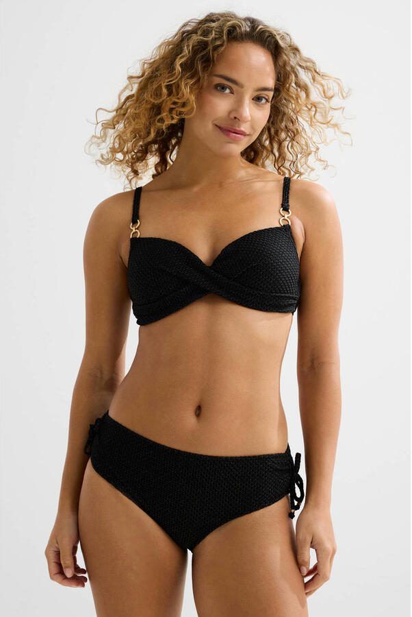 BEACHWAVE bikinibroekje met lurex en textuur zwart - Foto 2