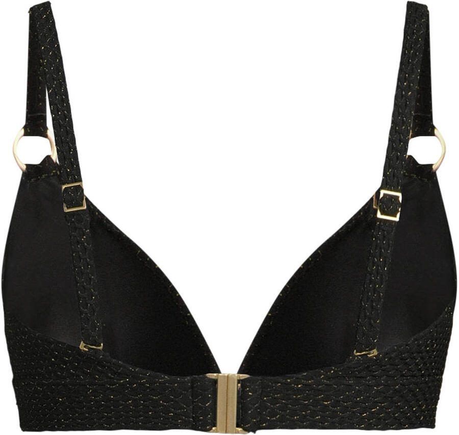 BEACHWAVE voorgevormde beugel bikinitop met lurex en textuur zwart - Foto 2