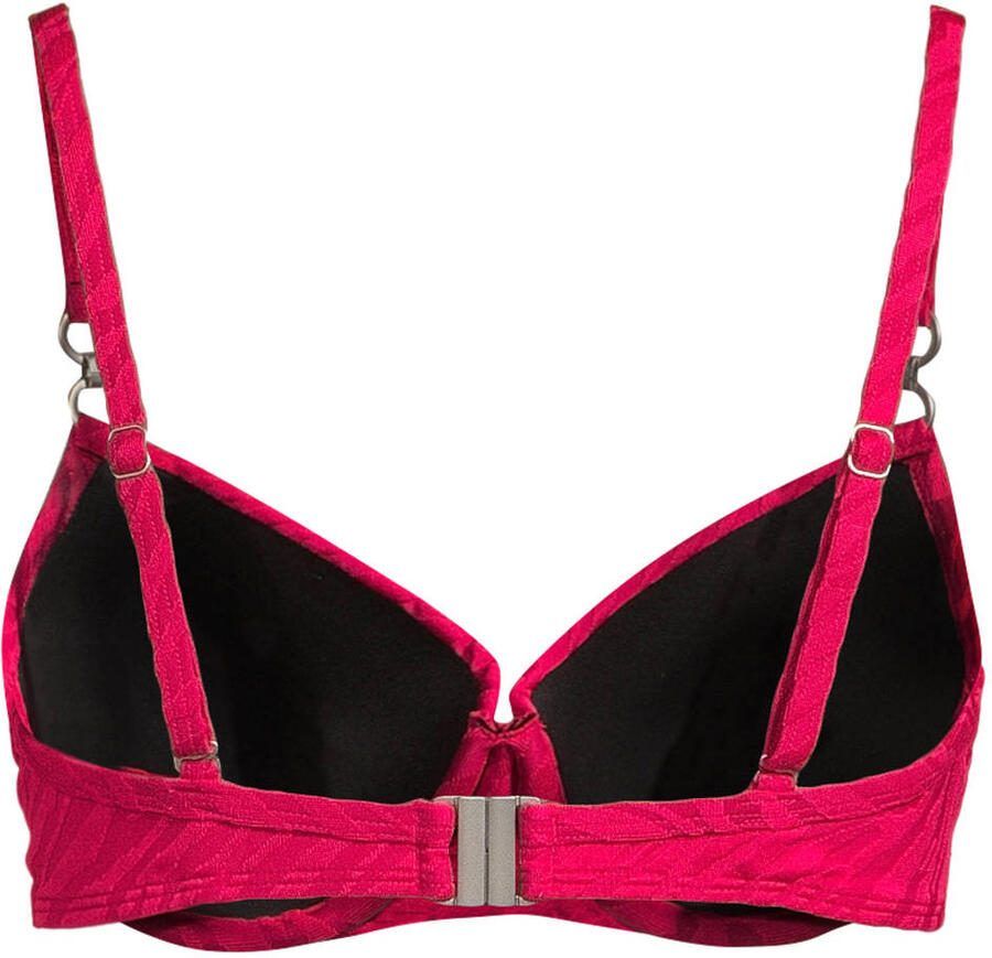 BEACHWAVE voorgevormde beugel bikinitop met textuur fuchsia - Foto 2