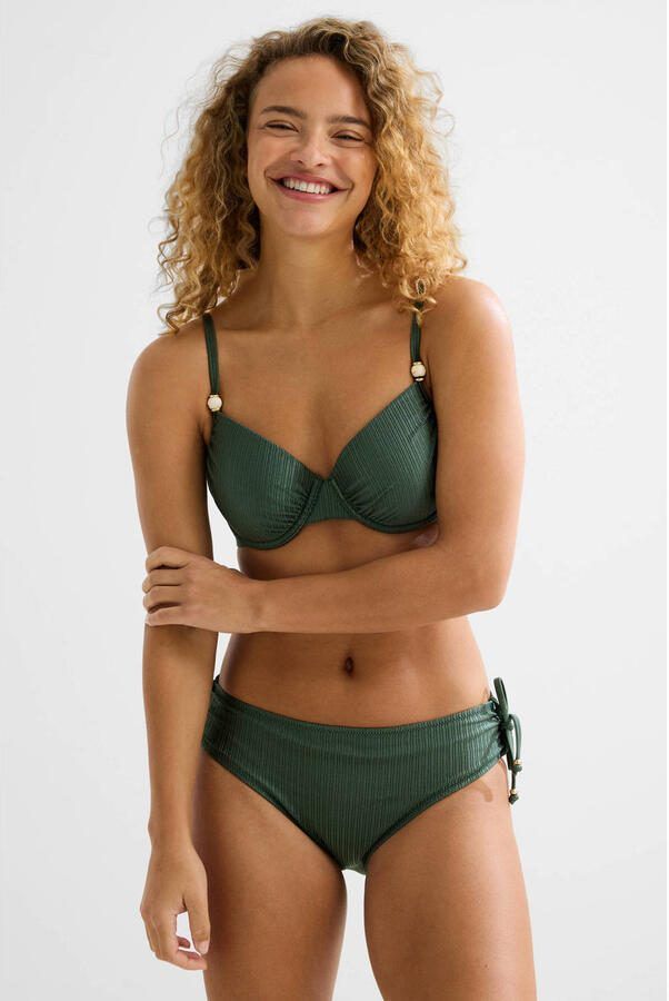 BEACHWAVE voorgevormde beugel bikinitop met textuur groen - Foto 3