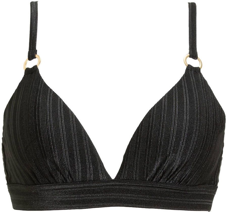 BEACHWAVE voorgevormde beugel bikinitop met textuur zwart - Foto 3