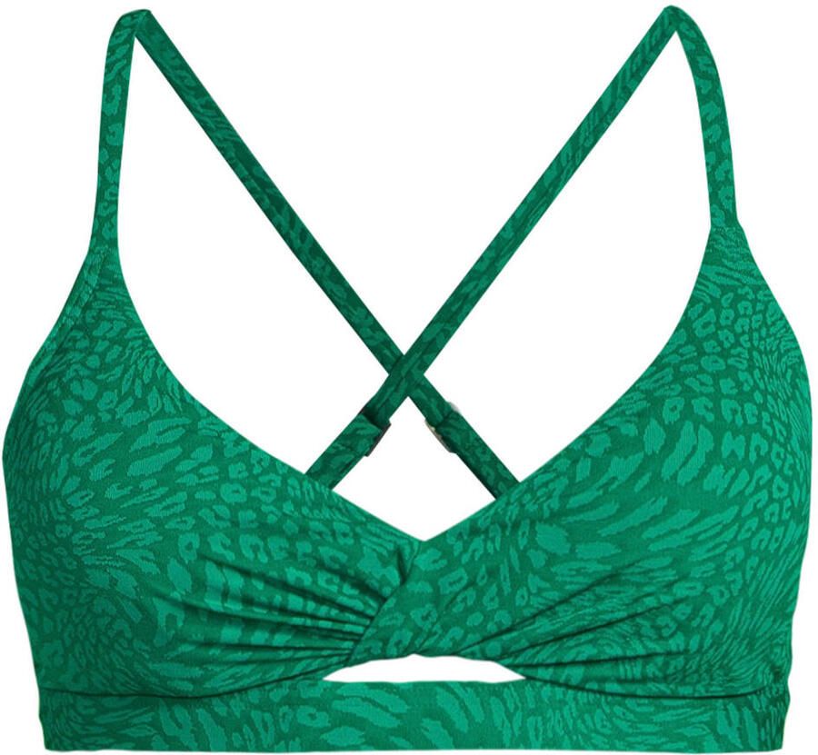 BEACHWAVE voorgevormde bikinitop met textuur groen