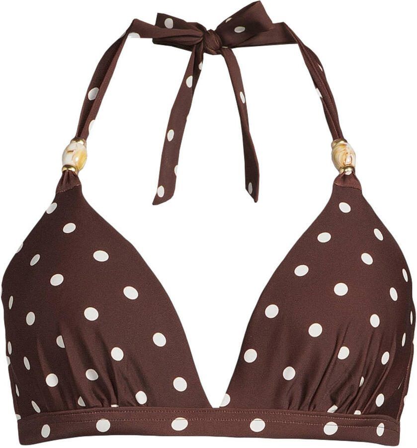 BEACHWAVE voorgevormde halter bikinitop donkerbruin