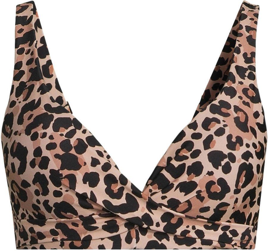BEACHWAVE voorgevormde push-up bikinitop beige zwart