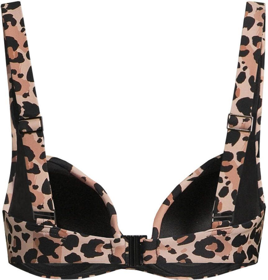 BEACHWAVE voorgevormde push-up bikinitop beige zwart - Foto 2