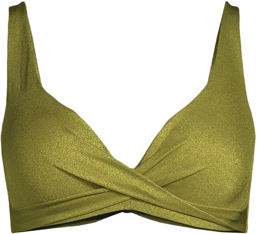 BEACHWAVE voorgevormde push-up bikinitop met lurex olijfgroen - Foto 2
